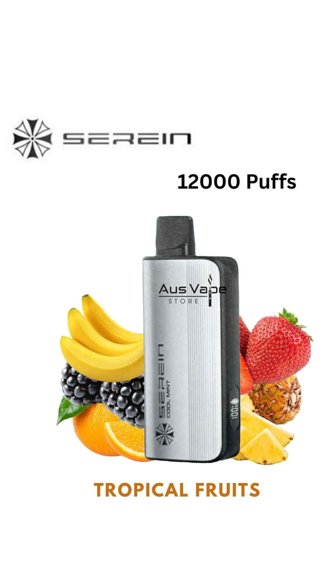 attTTivtS_1iaJtcKU1LZzfzr1j8BkHVP5cfWOt59xAbIcjpg - Oz Vapor Store Saren vape device with tropical fruits flavor, 12,000 puffs, shown with bananas, berries and pineapple
