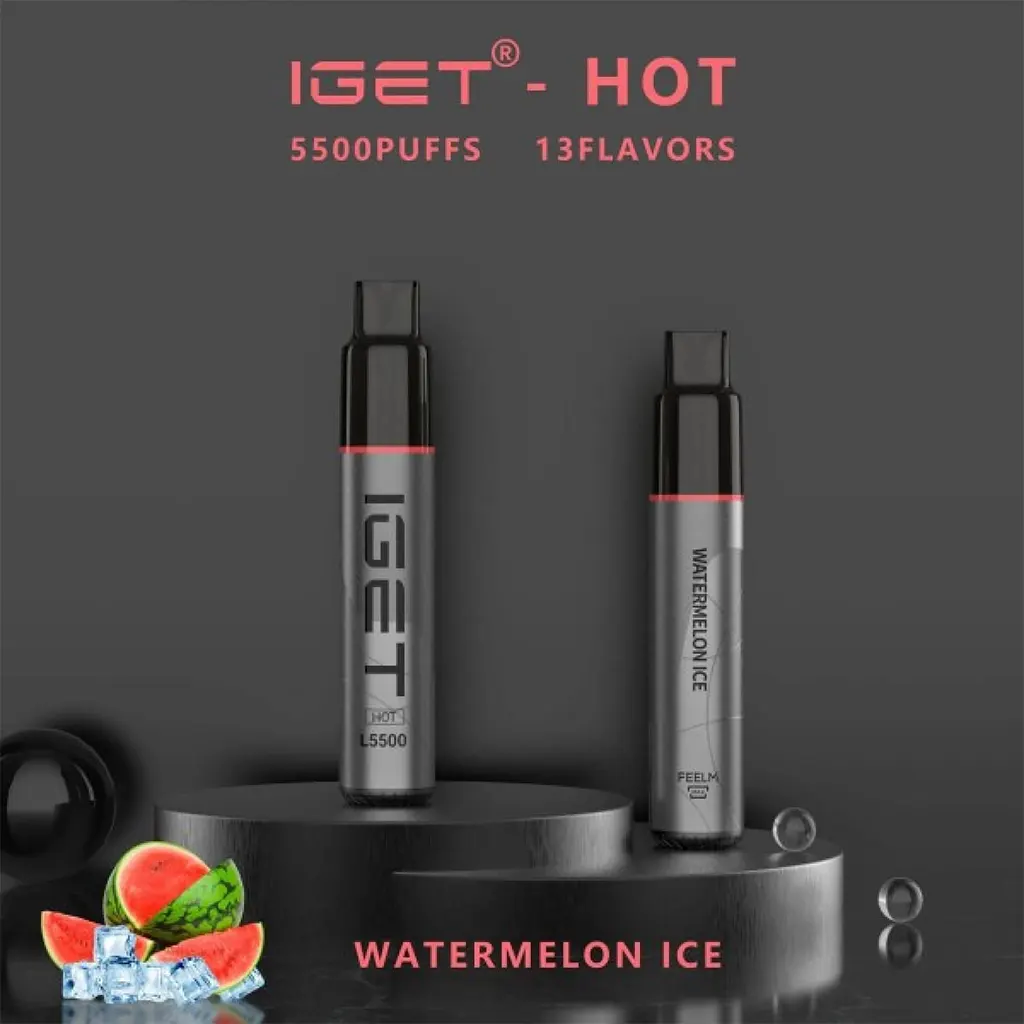 iget-hot-watermelon-ice-1webp - Oz Vapor Store Buy Iget Hot – Watermelon Ice 5500 Puffs Now OZ Vapor Store