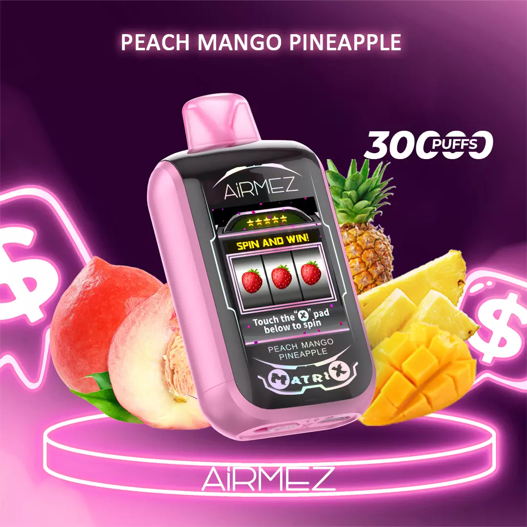 Airmez Matrix Pro 30000 Puffs Peach Mango Pineapple - Oz Vapor Store Airmez Matrix Pro 30000 Puffs – Peach Mango Pineapple
