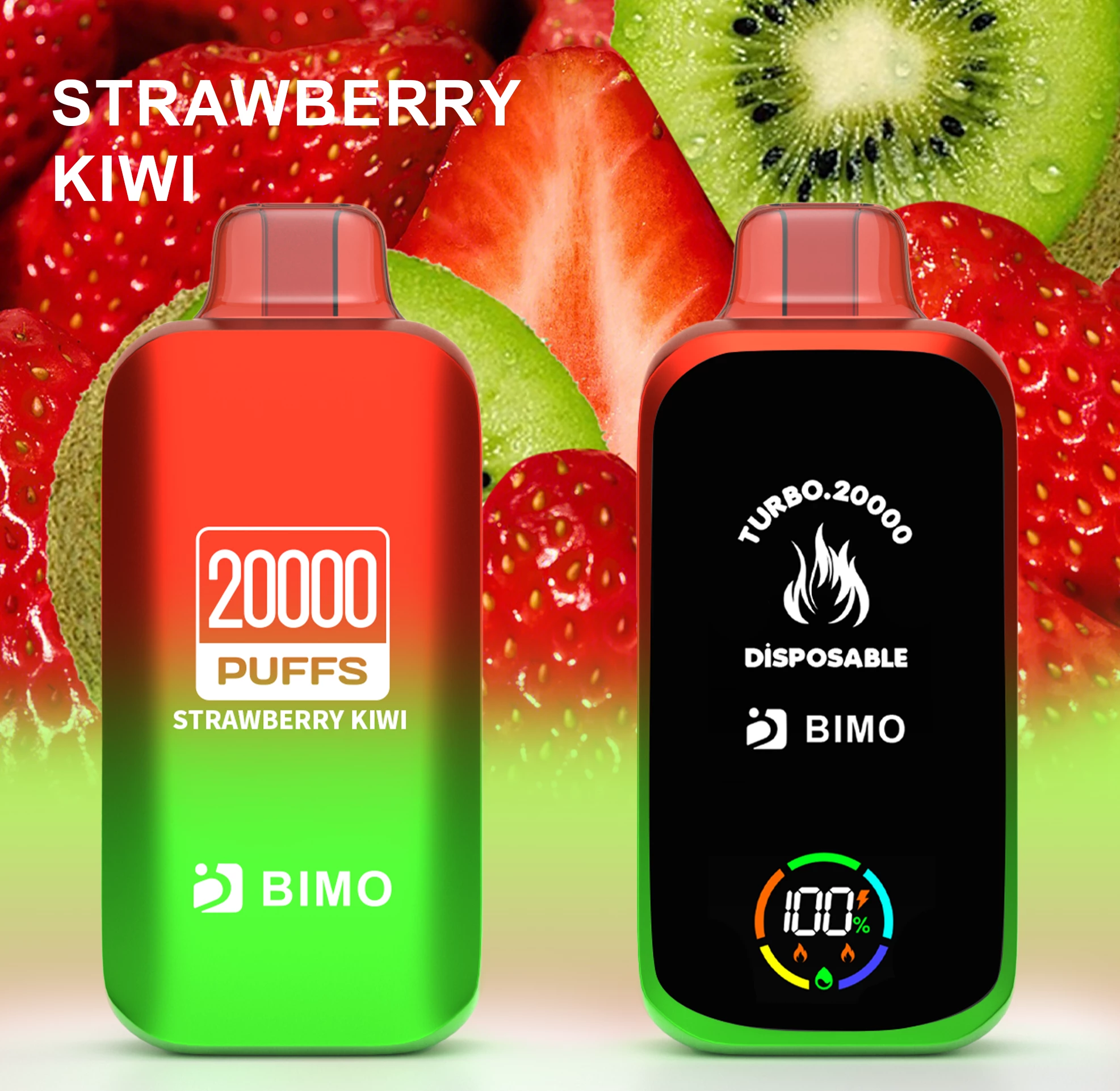 BIMO Turbo 20000 Puffs - Strawberry Kiwi - Oz Vapor Store BIMO Turbo 20000 Puffs - Strawberry Kiwi