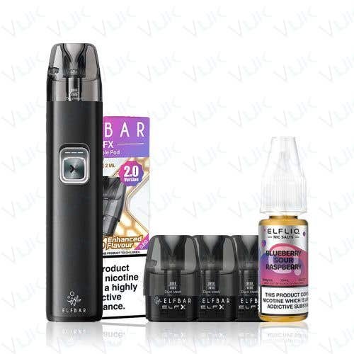 Elf Bar ELFX 2 Pod Kit with FREE Pods ELFLIQ Nic Salts - Oz Vapor Store Elf Bar ELFX 2 Pod Kit with FREE Pods & ELFLIQ Nic Salts