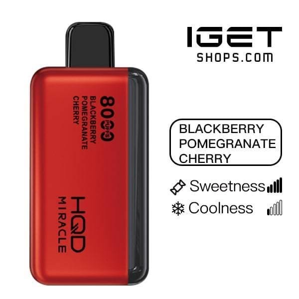 HQD Miracle 8000 - Blackberry Pomegranate Cherry - Oz Vapor Store HQD Miracle 8000 - Blackberry Pomegranate Cherry