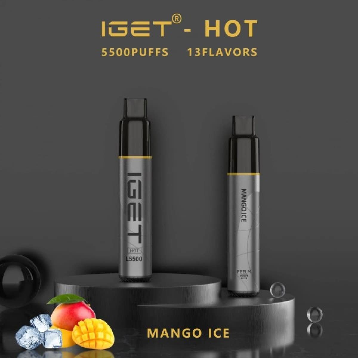 IGET HOT 5500 Puffs Mango Ice - Oz Vapor Store IGET HOT 5500 Puffs Mango Ice
