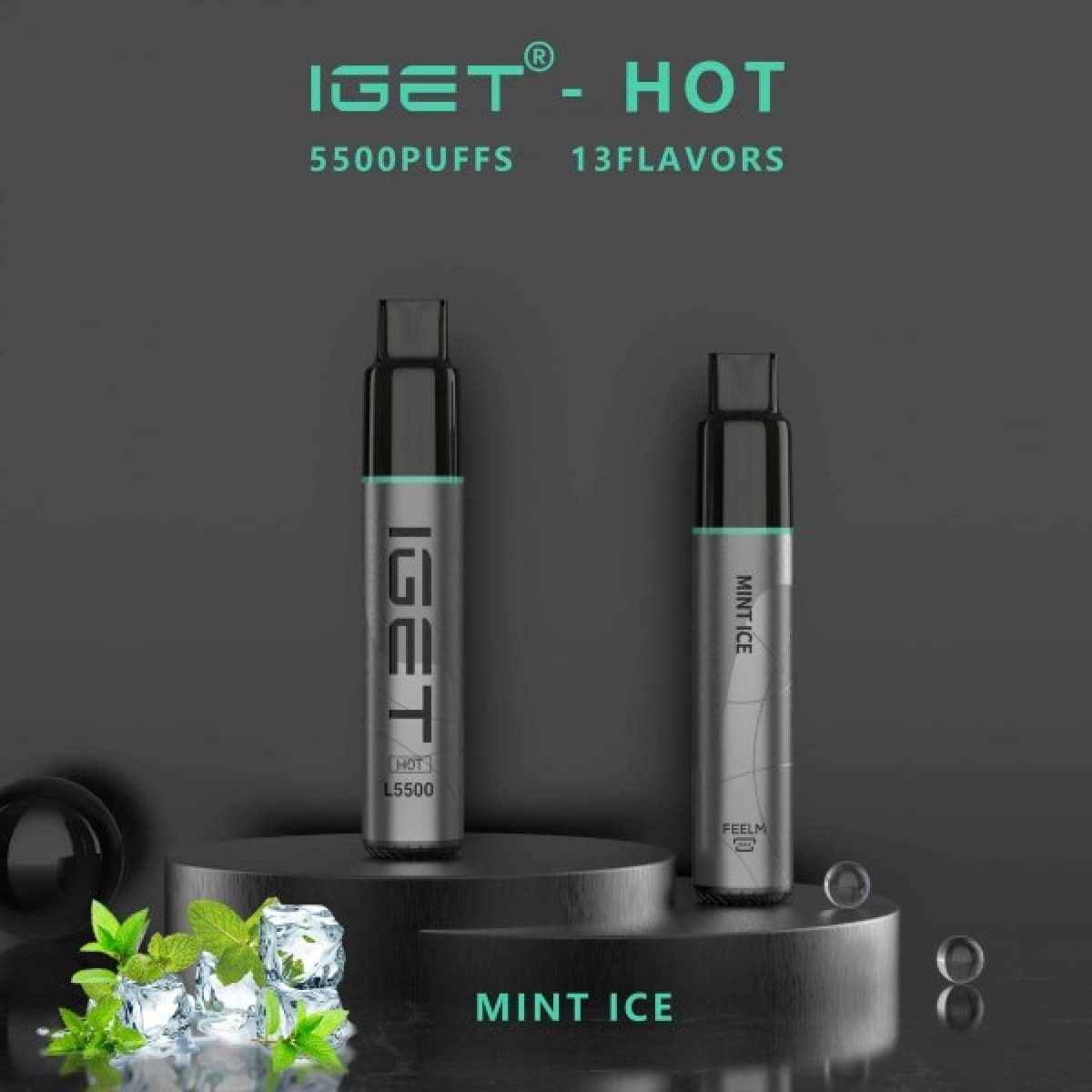 IGET HOT 5500 Puffs Mint Ice - Oz Vapor Store IGET HOT 5500 Puffs Mint Ice