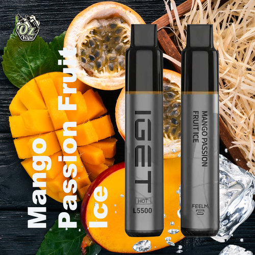 IGET Hot - Mango Passion Fruit Ice - 5500 - Oz Vapor Store IGET Hot - Mango Passion Fruit Ice - 5500