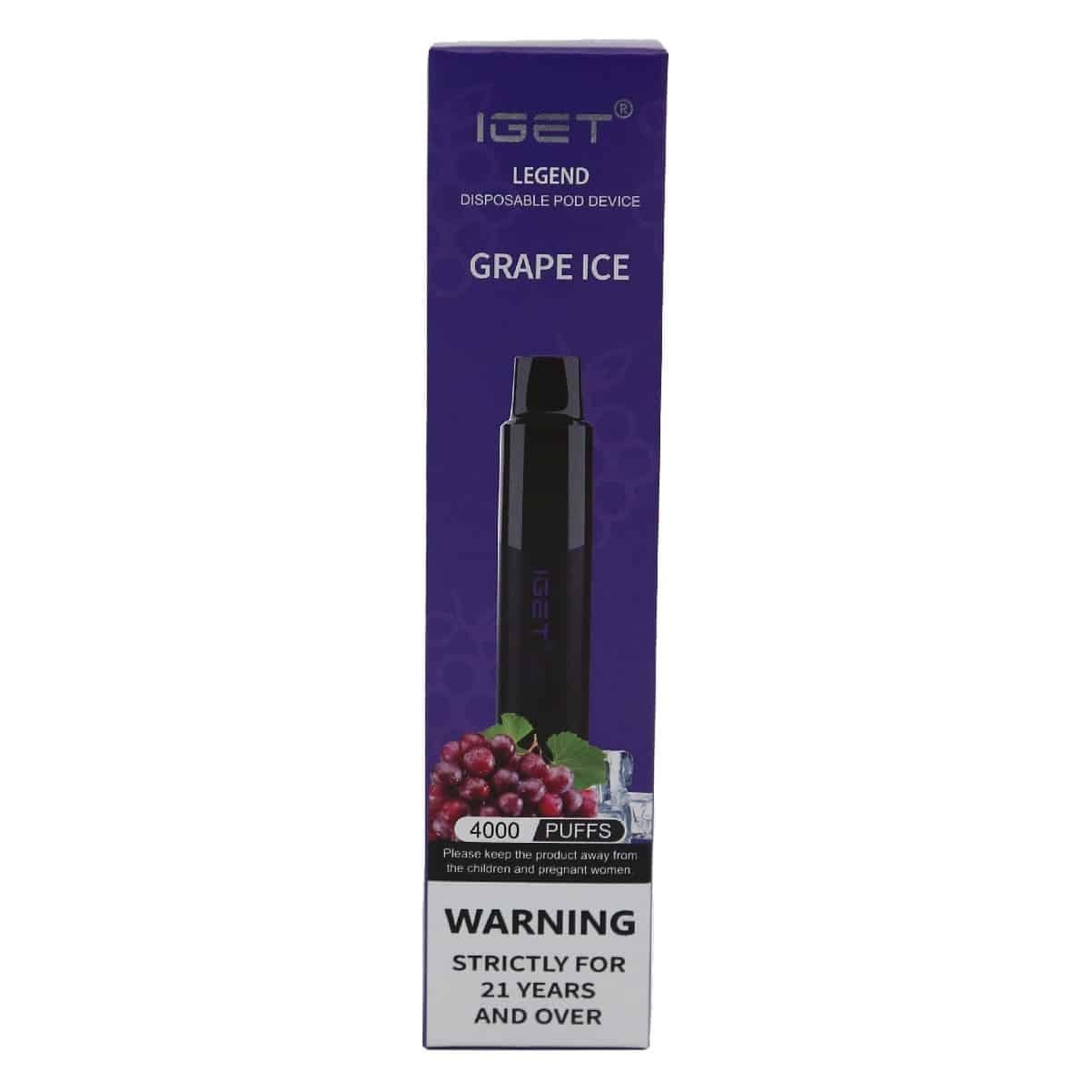 IGET Legend 4000 Puffs Grape Ice - Oz Vapor Store IGET Legend 4000 Puffs Grape Ice