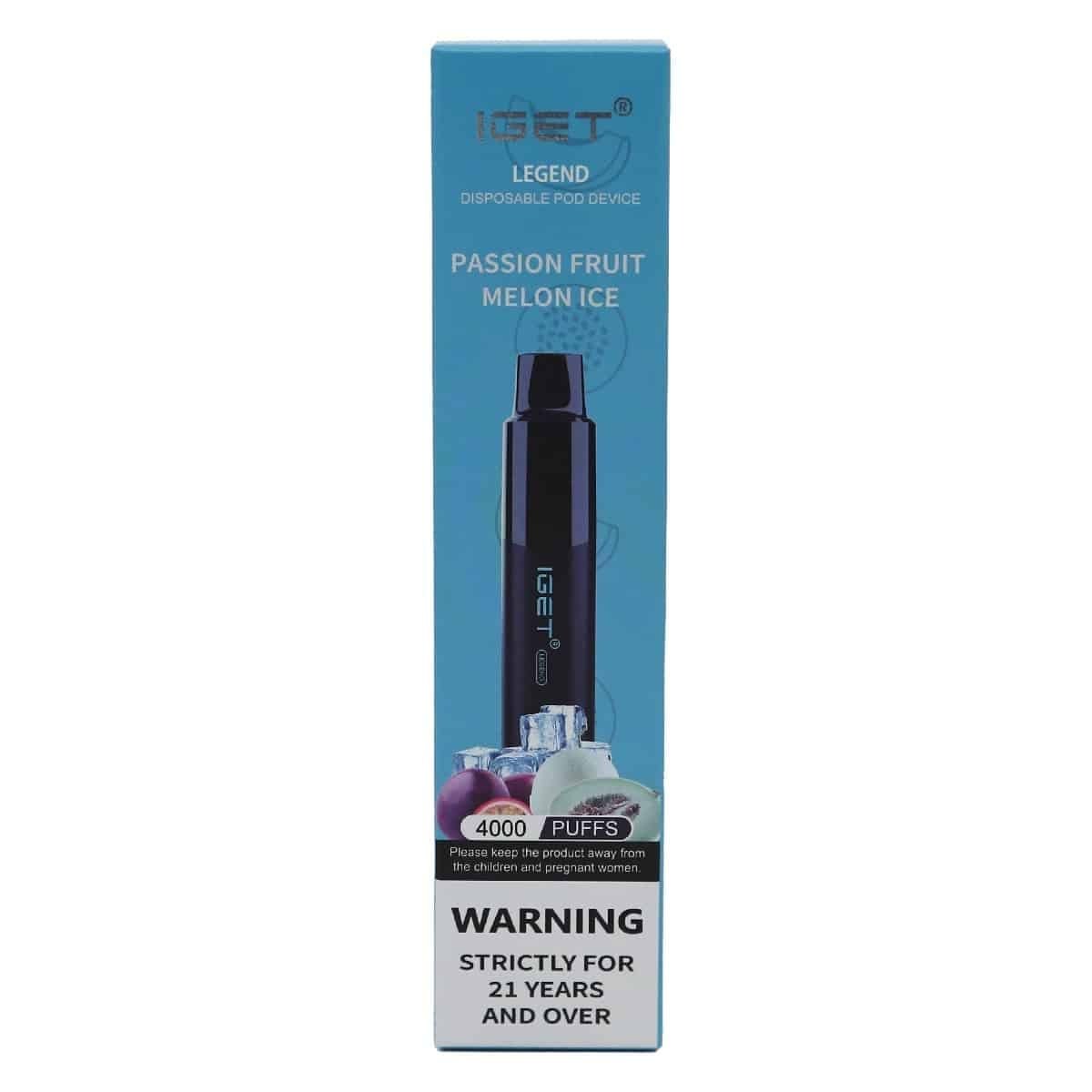 IGET Legend 4000 Puffs Passion Fruit Melon Ice - Oz Vapor Store IGET Legend 4000 Puffs Passion Fruit Melon Ice