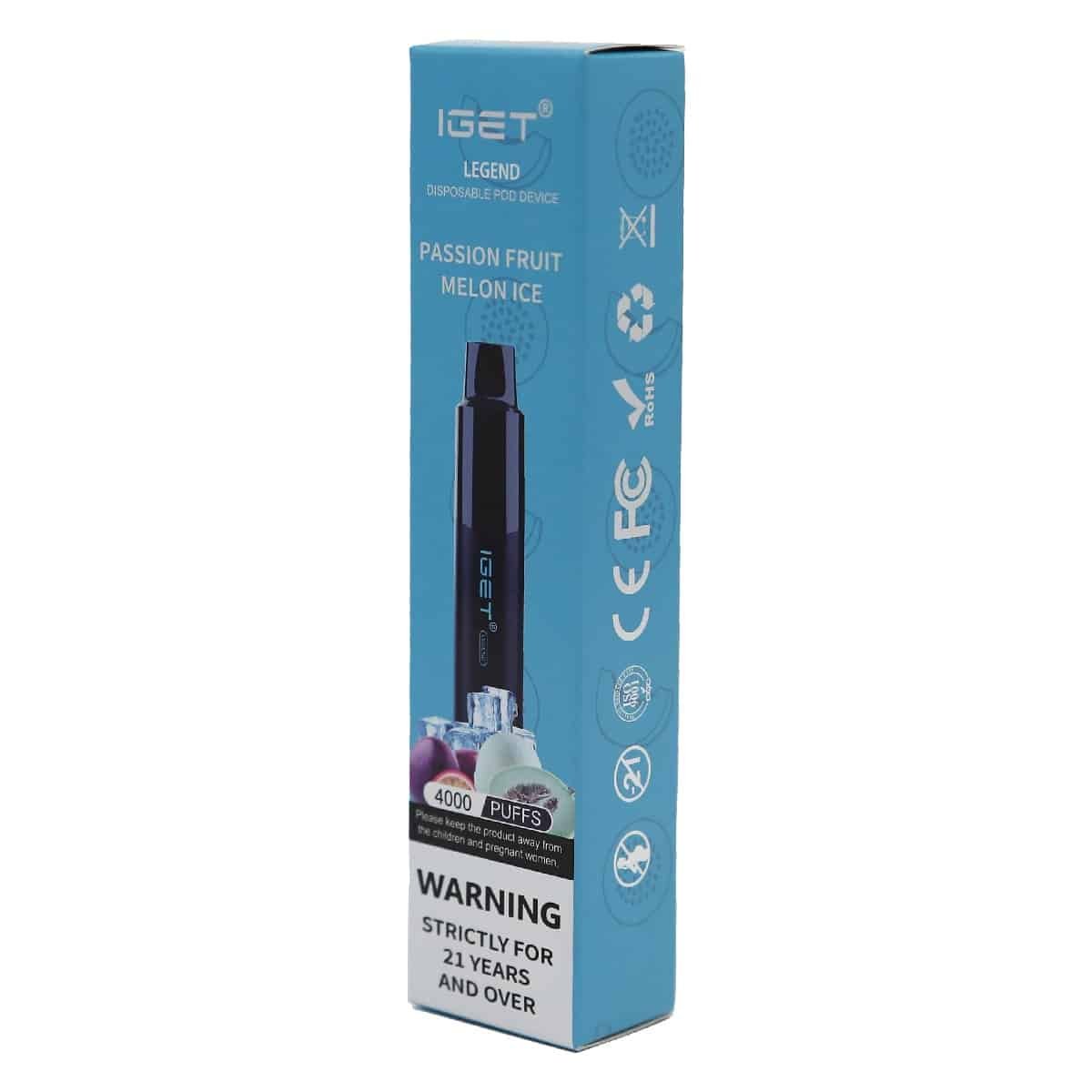 IGET Legend 4000 Puffs Passion Fruit Melon Ice - Oz Vapor Store IGET Legend 4000 Puffs Passion Fruit Melon Ice