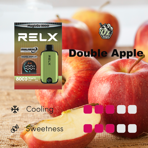 Relx MagicGo - Double Apple - 8000i - Oz Vapor Store Relx MagicGo - Double Apple - 8,000i