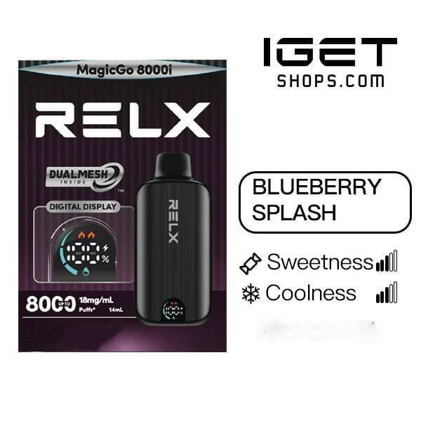 Relx Magicgo i8000 Blueberry Splash - Oz Vapor Store Relx Magicgo i8000 Blueberry Splash